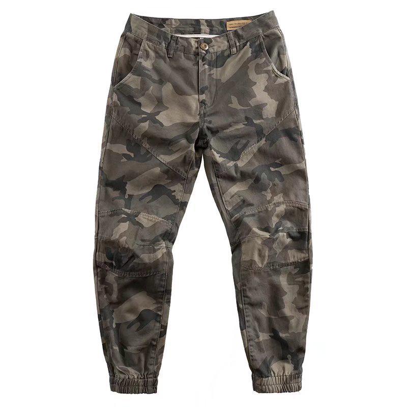 Men's Retro Camouflage Cargo Joggers - Loose Military Casual Pants for Streetwear and Workwear