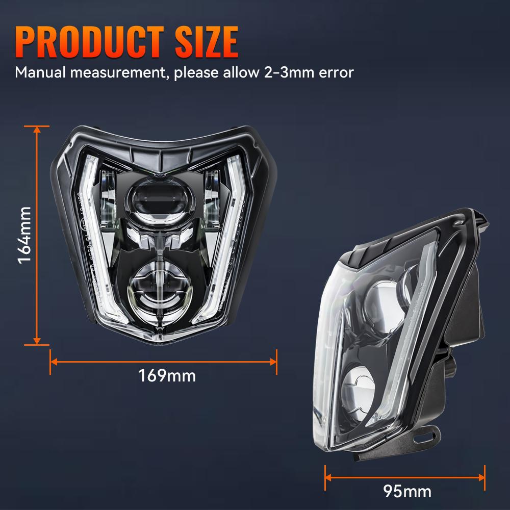 Nový světlomet Enduro s E24 homologací Motocyklový světlomet pro KTM EXC TC FE TE EXC XCW XCF 300 SMR Enduro motocykl LED světlomet