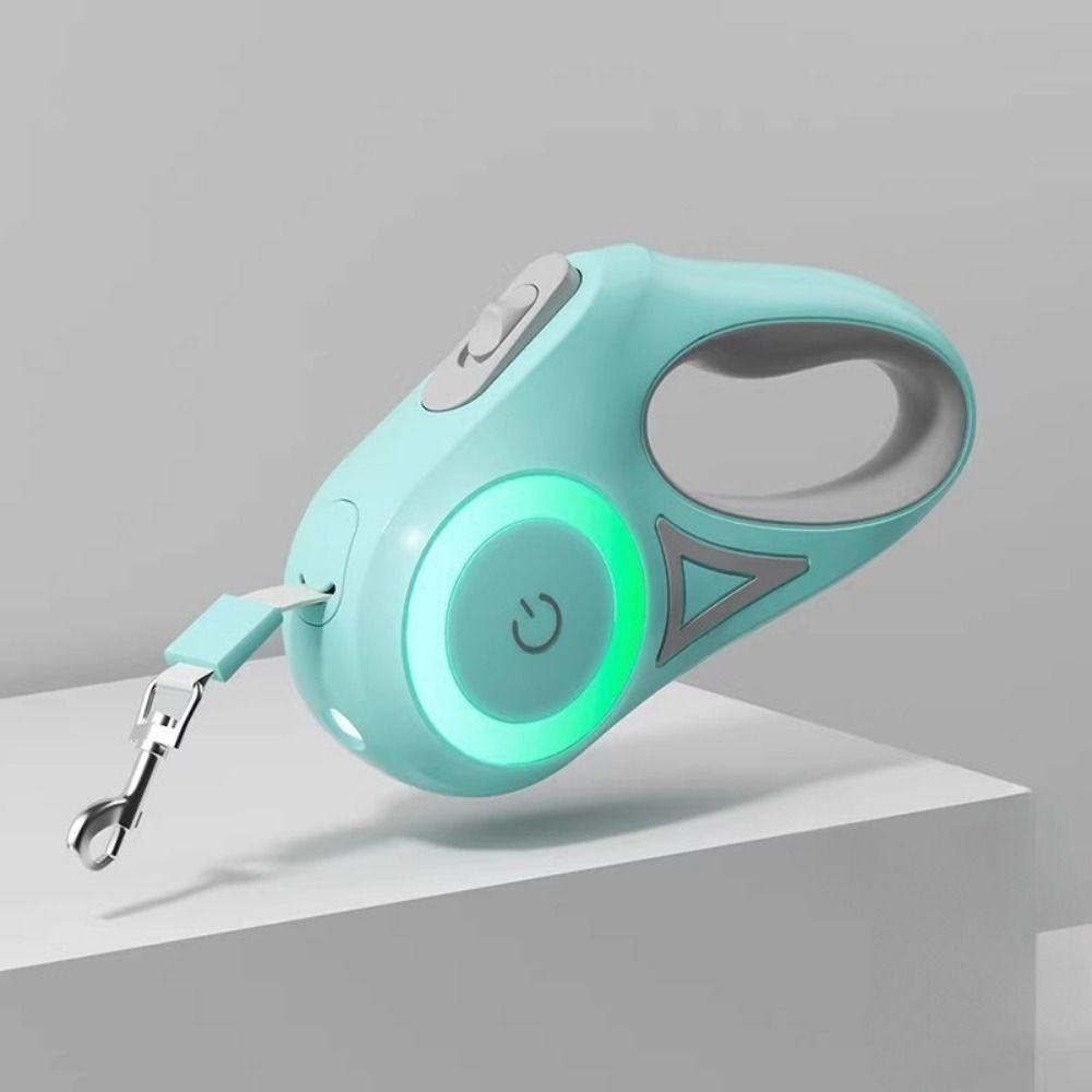 Nylon Retractable Dog Leash 3 Meters Comfortable Grip Pet Traction Rope Anti-Escape with LED Flashlight Pet Walking Leads