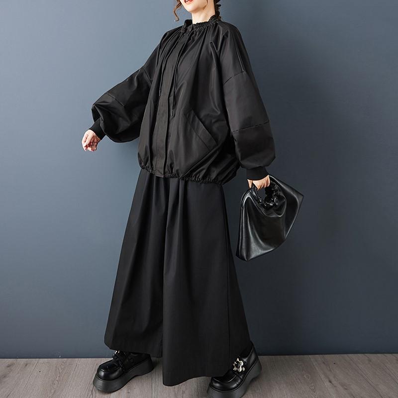 Plus Size Vintage Jackets for Women Causal Loose Spring Autumn Jacket Coat Black Clothes Outerwear
