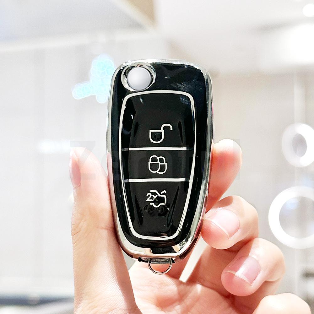Auto For Ford C-Max S-Max Mondeo Focus 2 3 Mk3 Ecosport Kuga Escape Fiesta Tpu Car Key Cover Bag Case Shell Keyless Protector
