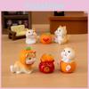 Adorable Resin Lucky Orange Cat Figurine Blind Box Creative Desktop Decoration