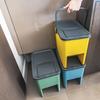 Lot de 3 Poubelles de Tri Empilables en Plastique BERGEN - 20L - Coloris Jaune, Vert &amp; Bleu - KITCHEN MOVE