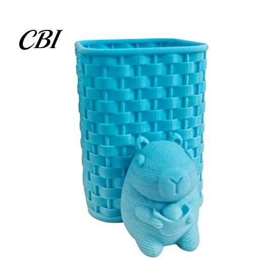 Pen Stand Capybara Holder, 3D Printed with Basket Pencil Holder Ornament Cup, Cute Animal Desk Organizer for Makeup Brush Stationery Office