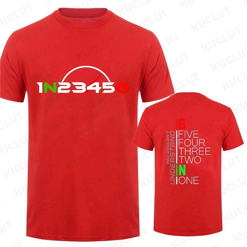 Motorcycle Gear 1N23456 Design Tshirt for Men Autocycle Motorbike Speedometer Personalized Print Game Tshirts Vintage T Shirts
