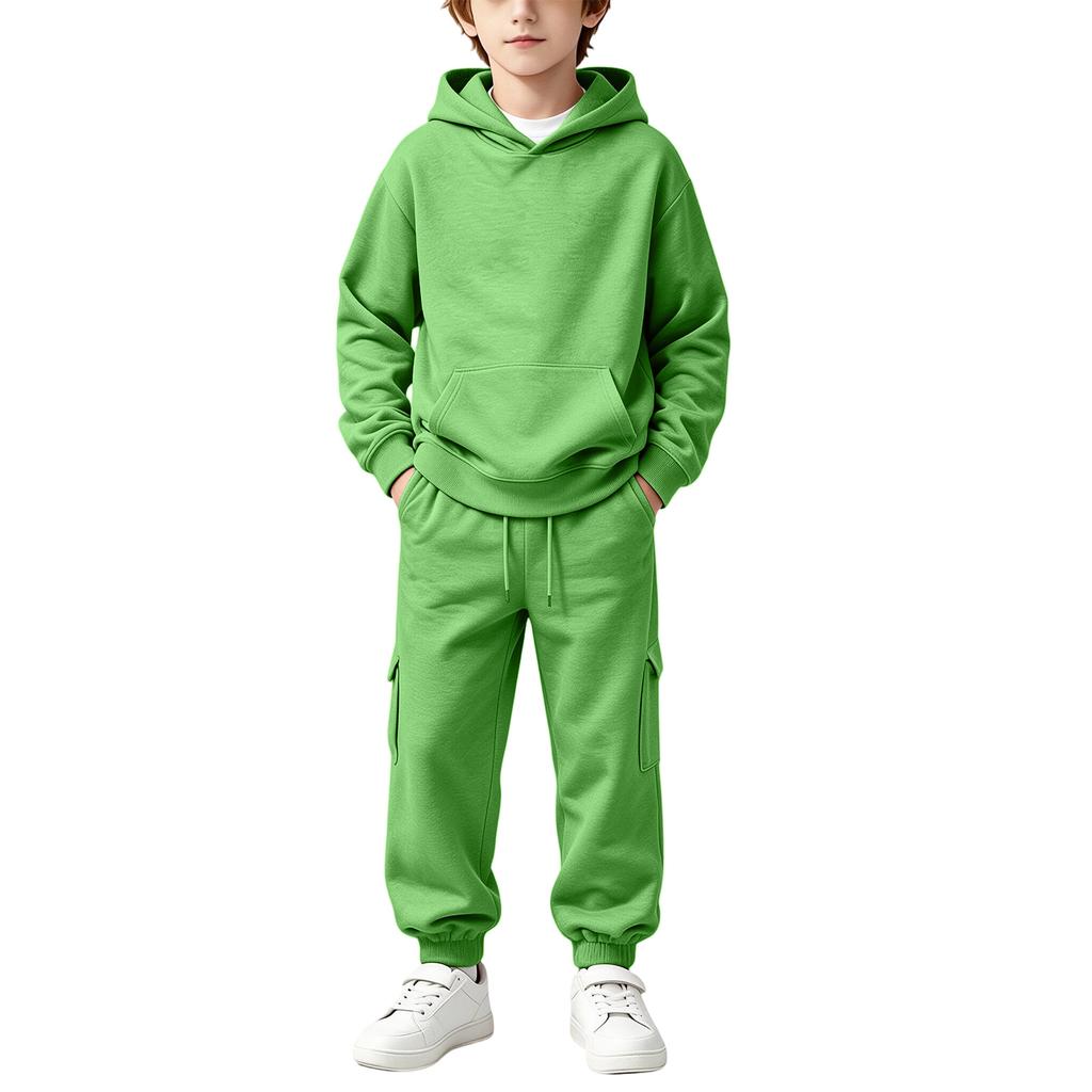 Set Felpa con Cappuccio e Maniche Lunghe Colorata per Bambini e Bambine