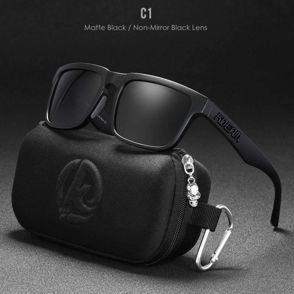 New KDEAM Brand High Quality Men Square Sunglasses Colors Sports Polarized Sun Glasses Reflective Coating Mirrored Lens