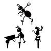 Metal Ant Garden Stake Decorative Mouse with Scissors Sign Black Ant Silhouette Sign with Stake for Patio Yard Lawn Art Decoration