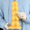 Gold Silicone Soft Bead Anal Plug Extra Large 5-Bead Dilator for Men & Women Prostate Massager Butt Plug Dildo Adult Sex Toy