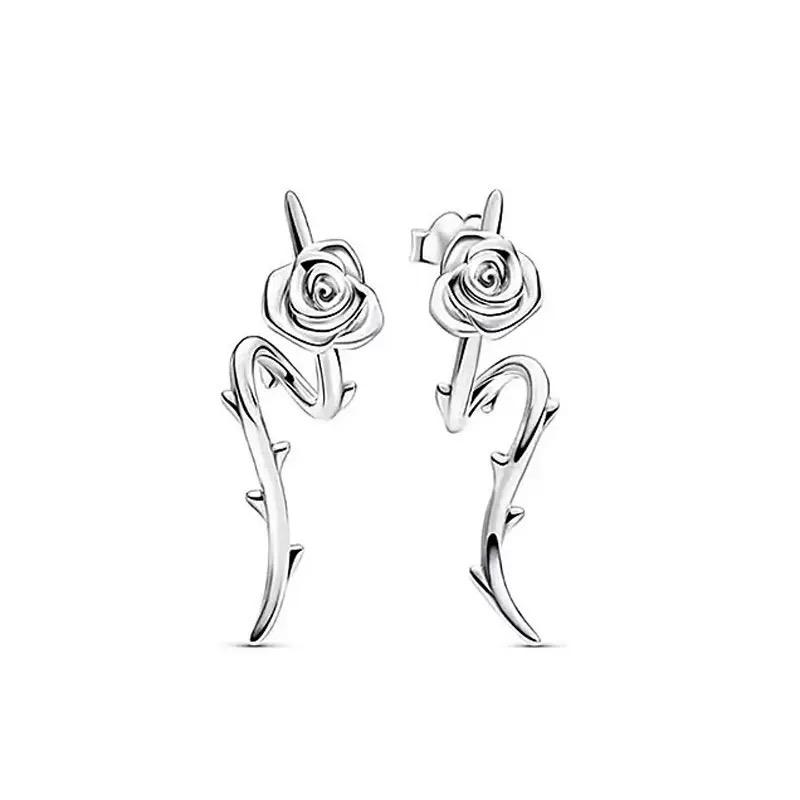 Circle Earrings Zircon Heart Earrings 100% S925 Pure Silver Women's Earrings Jewelry Suitable For Valentine's Day Gifts