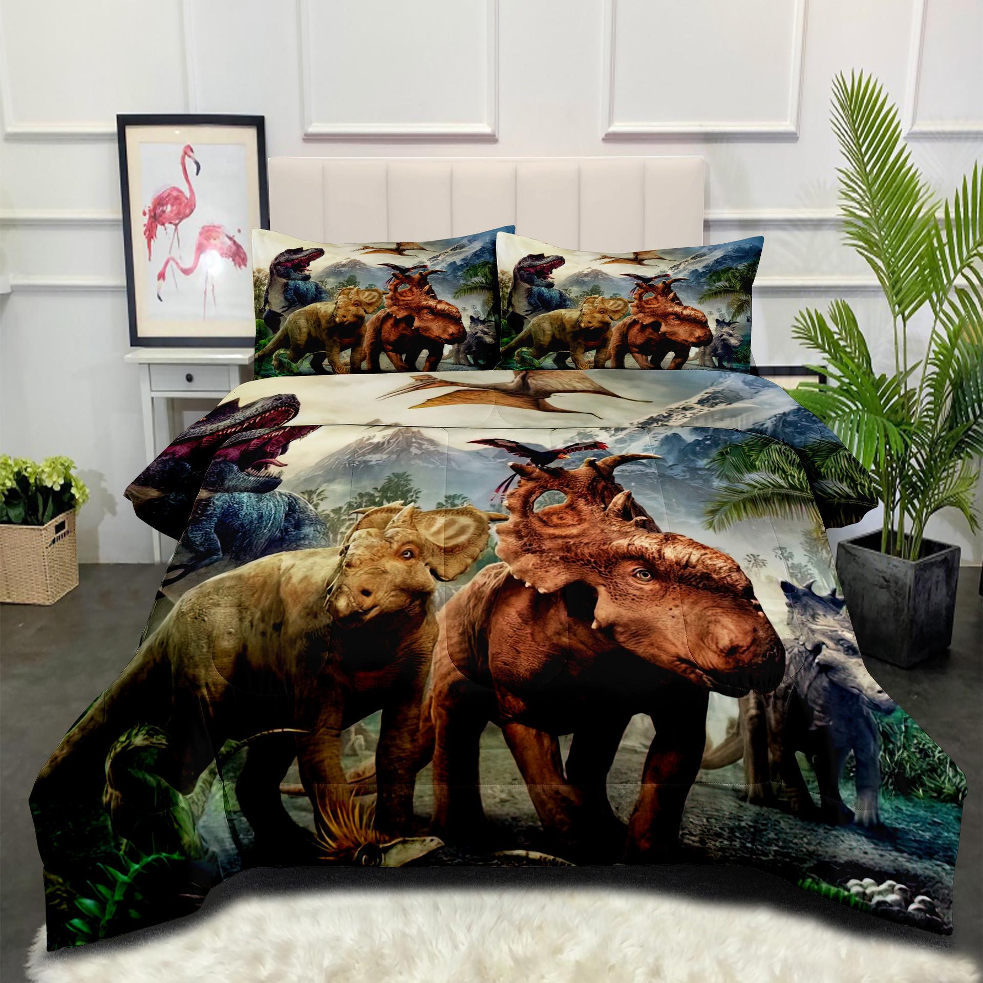 Animal Series Quilted Comforter Bedding Set - 3 Piece Digital Print Duvet Cover Set 140*200cm