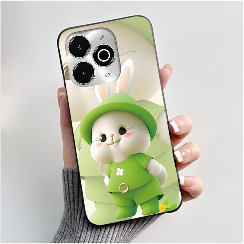 Phone Case For Umidigi G100X / G9X Case Luxury Cute Love Heart Rabbit Cartoon Funny Cover Black Soft Silicone Protective Casing