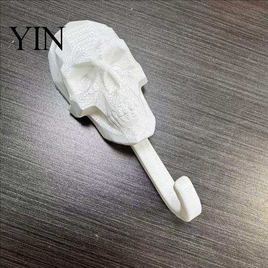 Stabiler PLA Totenkopf Hänger Wandhaken, 3D Gedruckter Gotischer Dekorativer Klebe Haken Halter für Schlüssel, Schwerlast Hakenhalter, Montierter Aufbewahrungs Organizer für Zuhause Schlafzimmer