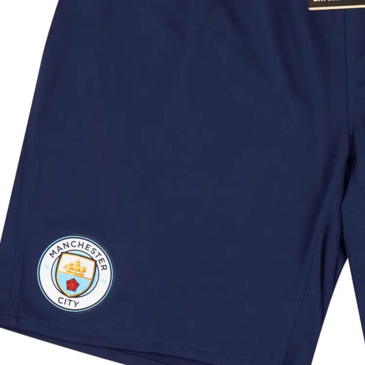 Puma Calções Terceiros City Versão Jogador Design com Estampa de Logotipo Treino Cintura Média Cinco Pontos Futebol Calções Masculinos Azul 759763-03