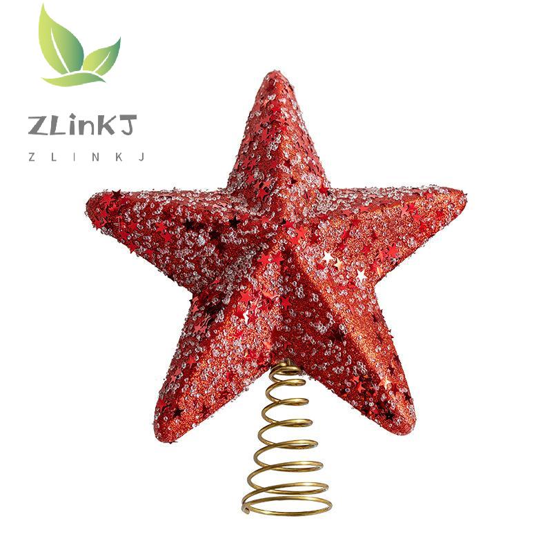 Christmas Glowing Tree Topper Five-pointed Star Shining Lamp Xmas Colorful TopStar Ornaments Navidad Decora