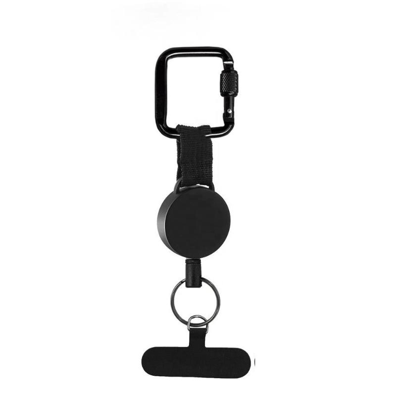 Anti-Theft Retractable Phone Holder Keychain Heavy Duty Strap Tether With Carabiner For Hiking Cycling Climbing