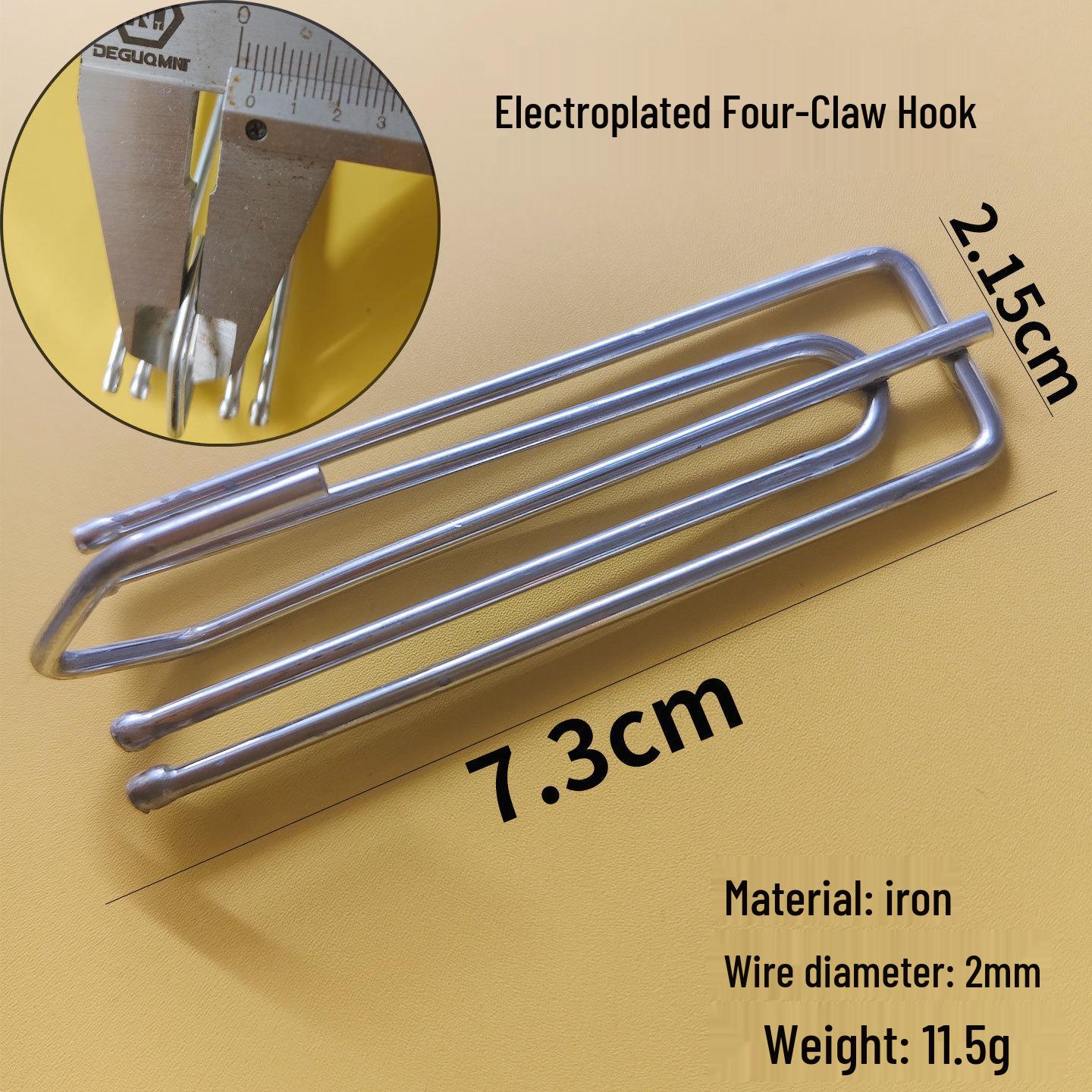 

Stainless Steel Four-Prong Curtain Hook with Electroplated White Finish