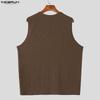 Men Sleeveless Summer Texture Incerun Loose Casual Tank Tops Vest