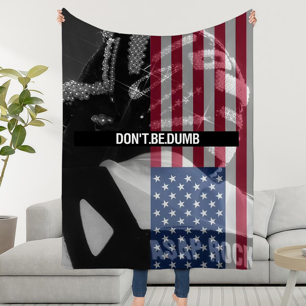 Blanket Throw Super A-ASAPS-ES Cosy Plush Living R-RockyS-ES Room Sofa Dont Couch Childish Birthday Dumb Be Gifts