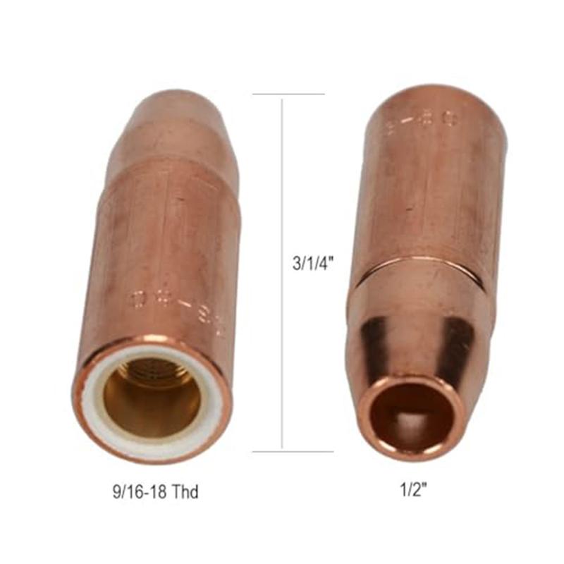 Metallbearbeitung Wie auf dem Bild 23-50 Schweißen Kompatibel mit Gasverteilern Düse Kupferdüse 5er-Pack Düsen