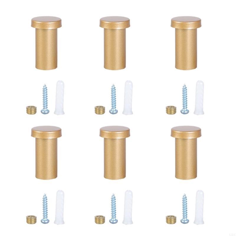 Packung mit 6 modernen Mantelhaken mit Schrauben Moderne schwarze/goldene Wandhaken Kleiderbügel für hinter der Tür zur effizienten Aufbewahrung zu Hause X3UC