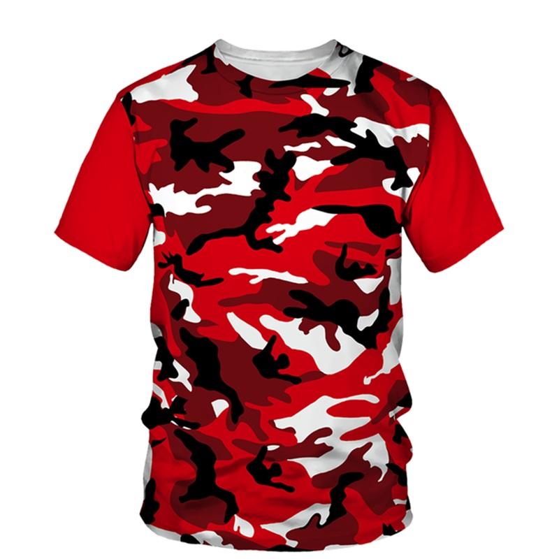 Summer Camouflage T-shirt Men's Clothing Camouflage Pattern 3D Printed T-shirt Casual Loose Version Popular Top Short Sleeved