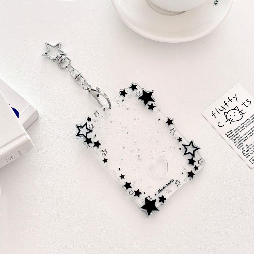 Creative 3 inch Photocard Holder Sparkling Stars Mini Idol Photo Holder Gift Acrylic Keychains