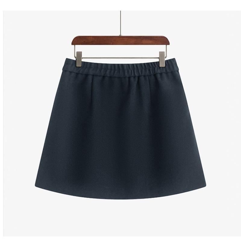 Plus Size Women College Style Solid A Line Short Mini Skirt