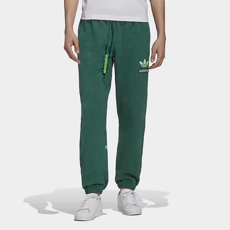 Adidas Originals Velké trojlístkové tepláky Pánské spodky Zelené H09343