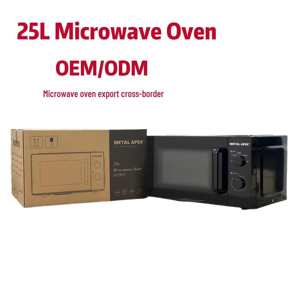 25L Fully Automatic European-Style Multifunctional Mechanical Turntable Microwave Oven with Light Wave Baking - New Model