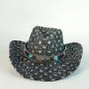 Vintage Denim Cowboy Hat For Men Women Cowgirl Hat Belt Hand-Torn Tassels Jazz Cowboy Hatfedora Hat Cloche Church Sombrero
