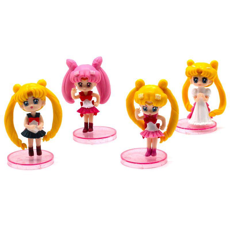 Adorable Sailor Moon Miniature 4pcs Set For Dollhouse And Cake Decoration