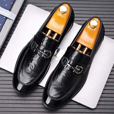 2024 Autumn New Men's Casual Leather Shoes Men's British Business Lazy Foot Shoes Driving Doudou Shoes 1322