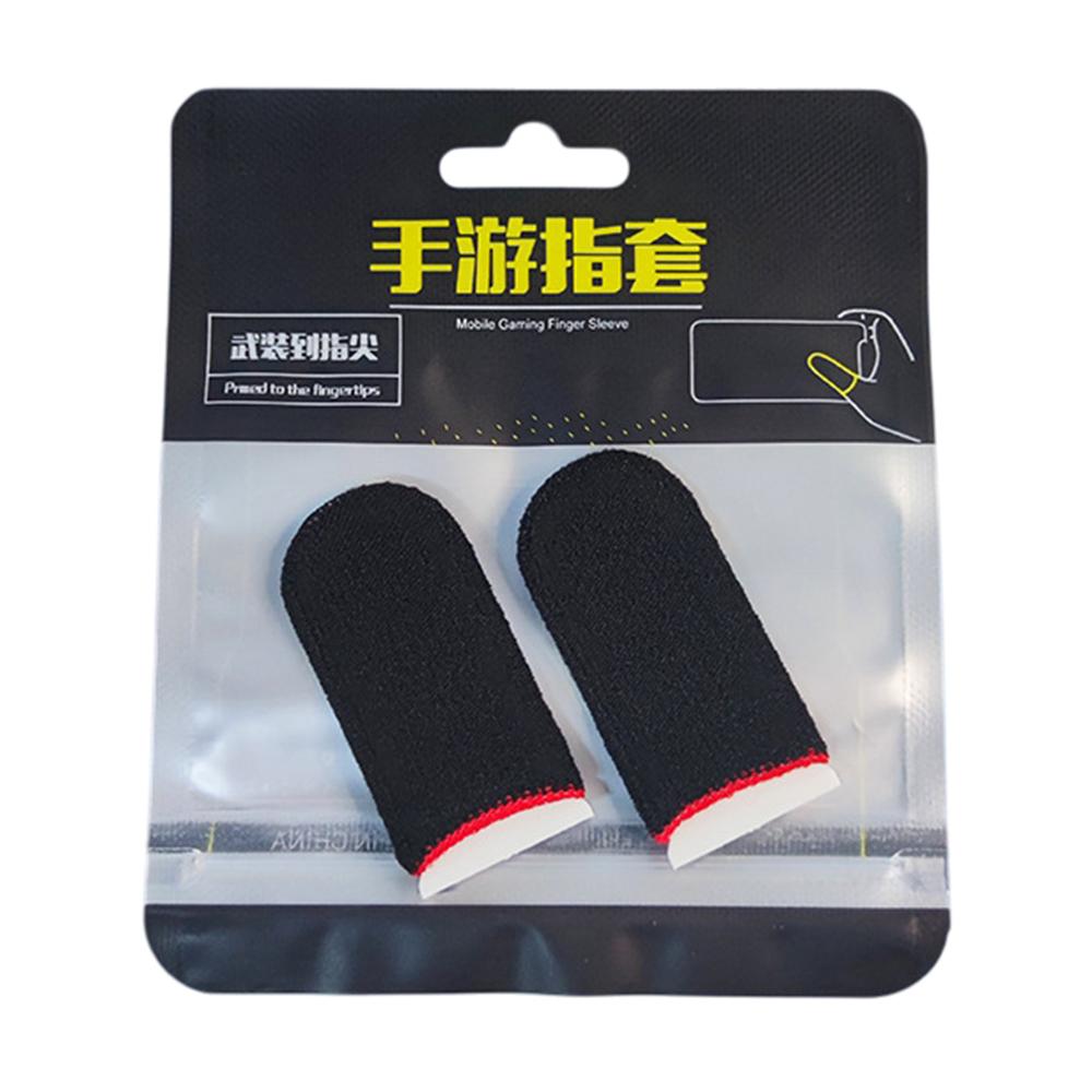 1Pair Gaming Finger Sleeves Anti-Slip Touchscreen Sweat-Resistant Ultra-Thin Carbon Fiber Finger Cover (24 Needles)
