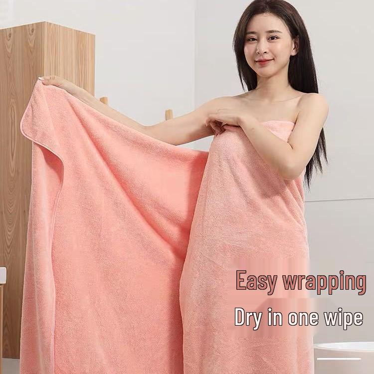 High-Density Oversized Coral Fleece Bath Towel Set for Men & Women