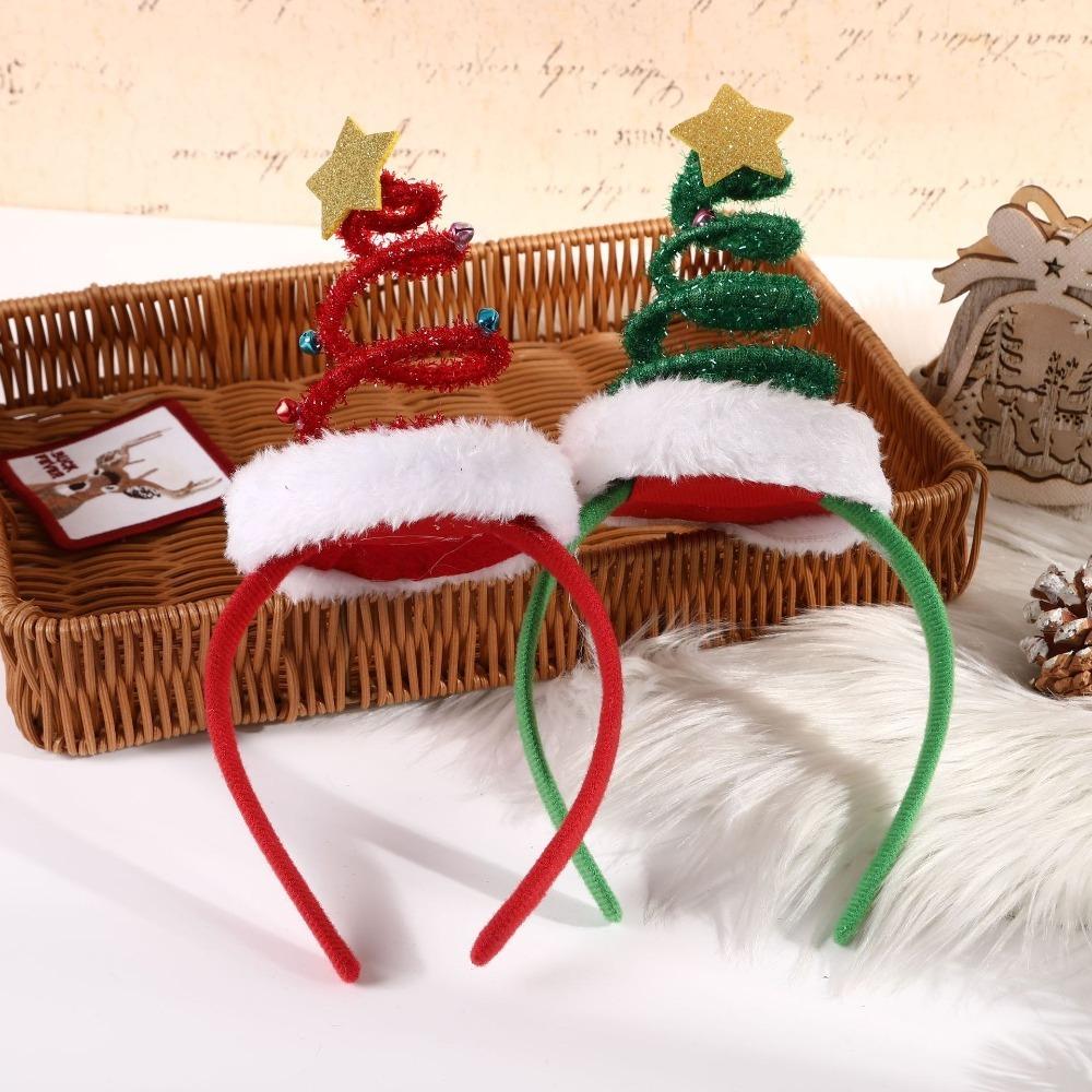 Santa's Hat Christmas Tree Hair Hoop Spring Children Headwear  Xmas Hair Accessories