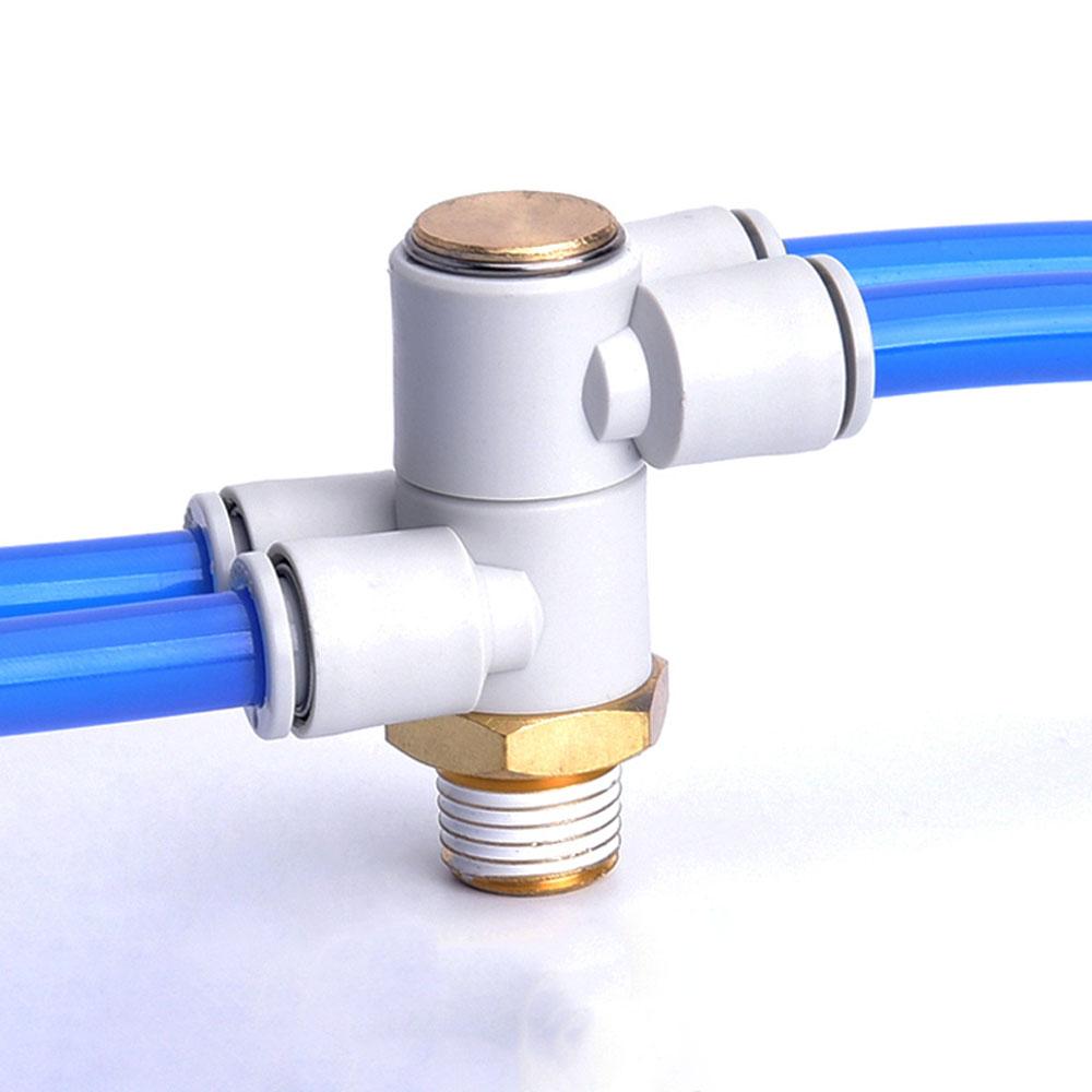 Rotary 1/8" 1/4" 3/8" 1/2" BSP 4 6 8 10 12mm Tube Elbow 4 Ways Splitter Plastic Pneumatic Air Pipe Fitting Push In Connector
