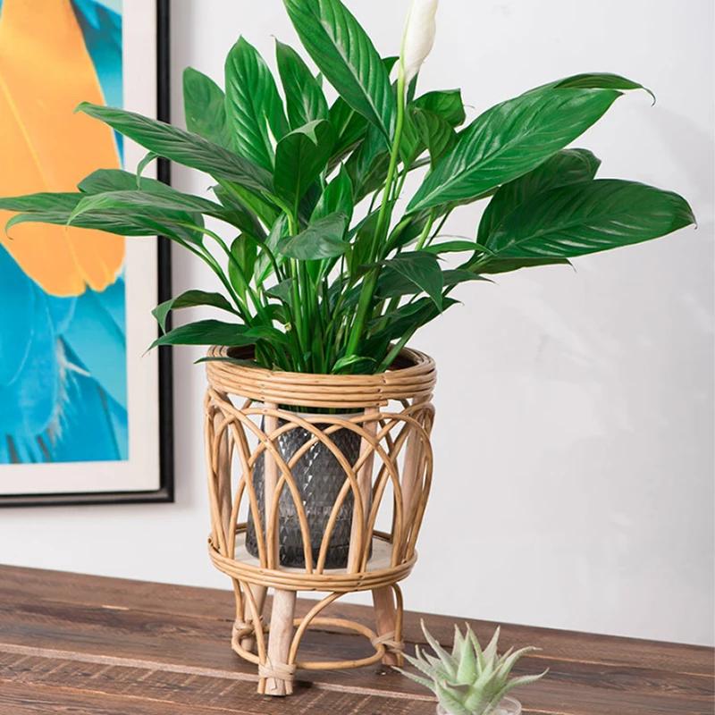 Ins Nordycki Kosz na Doniczkę Drewniana Rama na Kwiaty Stojak na Doniczki Wewnętrzny Zewnętrzny Kontener na Kwiaty do Salonu Roślin Zielonych