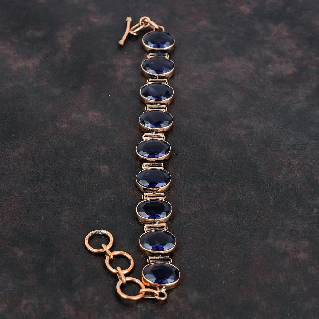 Facettiertes Afrikanischer Amethyst Armband Kupferarmband Verstellbares Kettenarmband Handgefertigt Echtes Edelsteinarmband Kupferschmuck Geschenke für Mutter