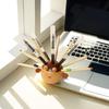 Wooden Multifunctional Creative Pufferfish Pen Plug Office Stationery Box Desktop Storage Ornament Gift Pen Holder