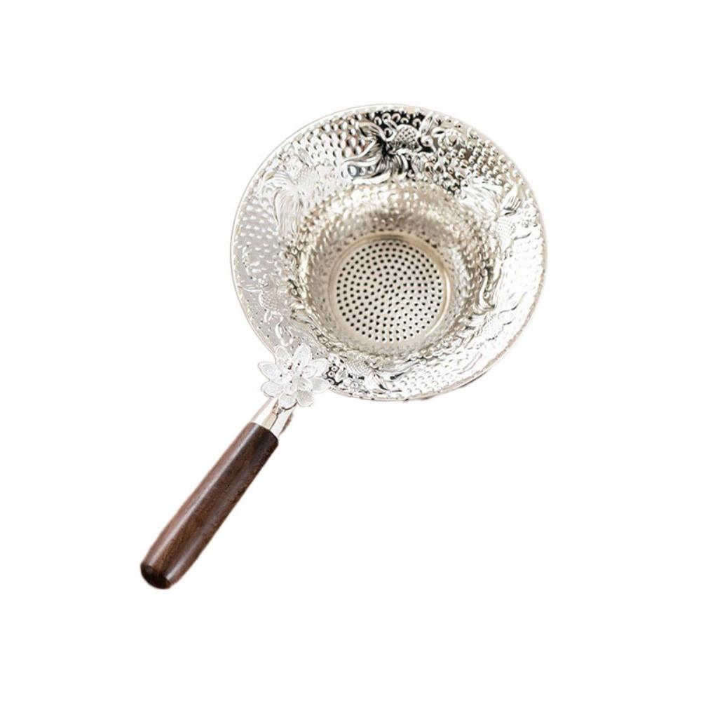 

with Handle Tea Infuser Filter Useful Tea Leaf Infuser Durable Tea Strainer Teapot Accessories Silver-1