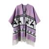 Geometric Deer Autumn And Winter Men'S And Women'S Color Matching Double-Sided Shawl With Imitation Cashmere High-End Warm Fringed Scarf Cape