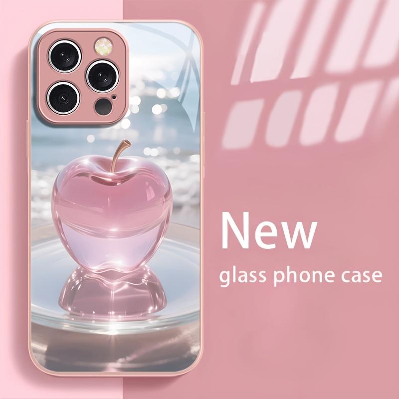 Exquisite Pink crystal apple phone case for iphone 17 pro max cover Built-in glass for iPhone 17 16 15 14 13 12 pm Pro Plus