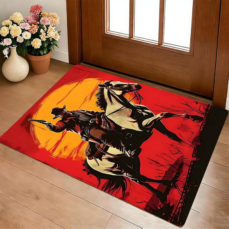 Cowboy Ride Living Room Nonslip Area Rug Soft Carpet For Bedroom Game Playroom Sofa Office Home Decor Doormat Christmas Gift C926644
