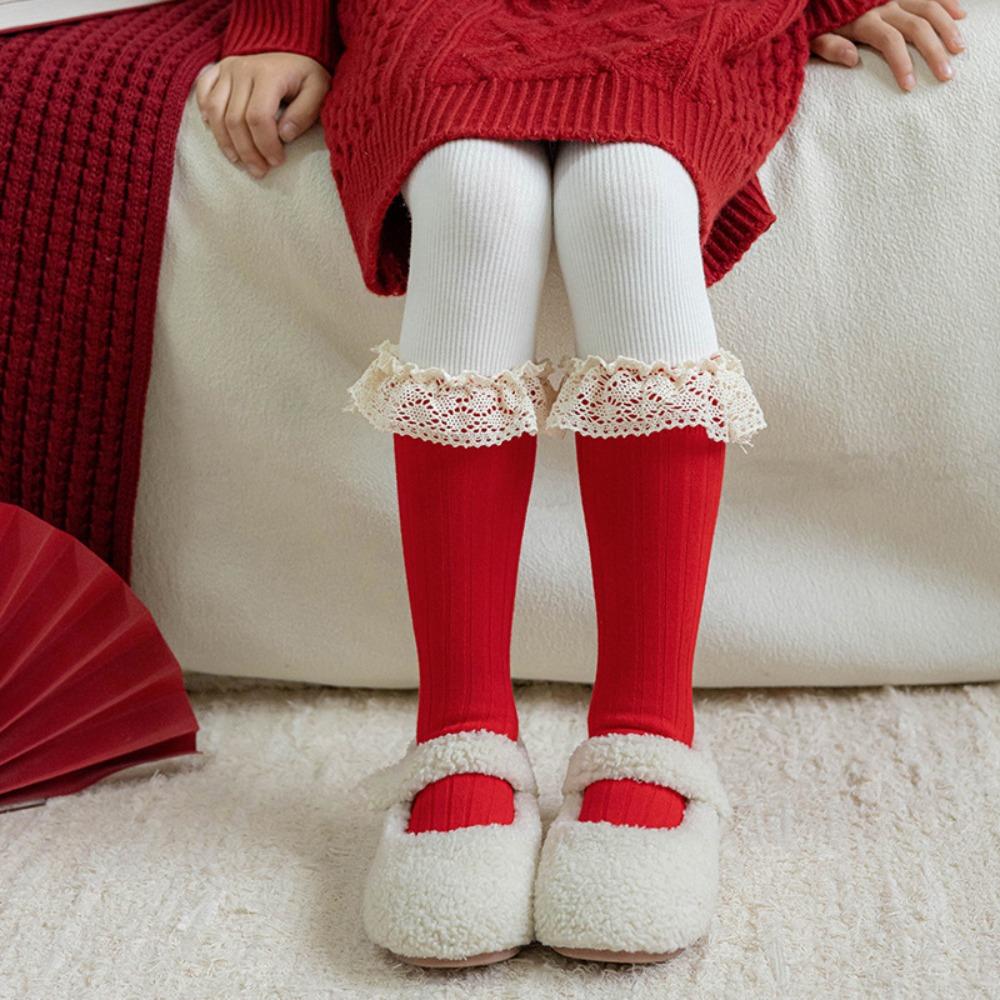 

Cotton New Year Red Socks Female Hosiery Middle Tube Socks Warm Children Red Socks Home Hosiery Style D
