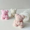 Love Rose Bear Mold Diy Aromatherapy Candle Cake Silicone Mold Home Decoration Creative Valentine'S Day Gift Silicone Stencils
