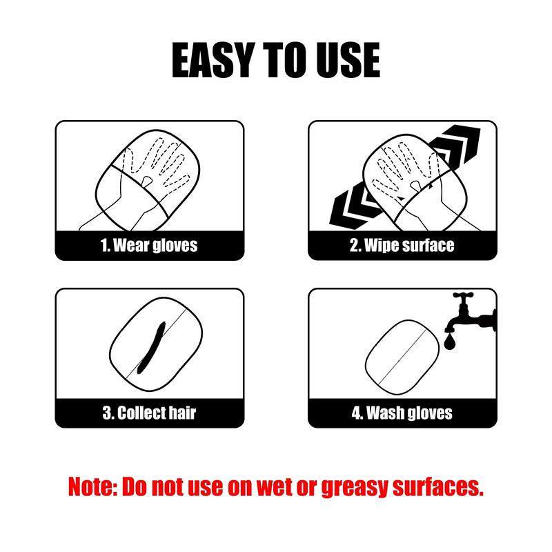 Pet Hair Removal Tool Reusable Static Removal Gloves Double-Sided Grooming Gloves for Pets Removes Pet Fur Hair for Carpets