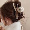 Plush Leather Bow Large Hair Claw Autumn/winter Furry Headband Womans Elegant Hair Pins Shark Clips Female Fashion Barrettes