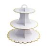 3-Layer Disposable Round Birthday Cupcake Dessert DIY Paper Craft Stand Dessert Display Rack Wedding Party Supplies Cake Tools