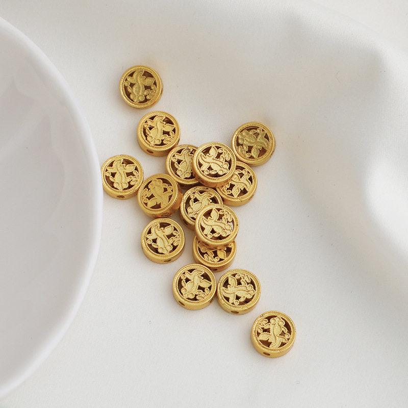 Gold-Plated Rose Clover Bow Spacer Bead for DIY Jewelry